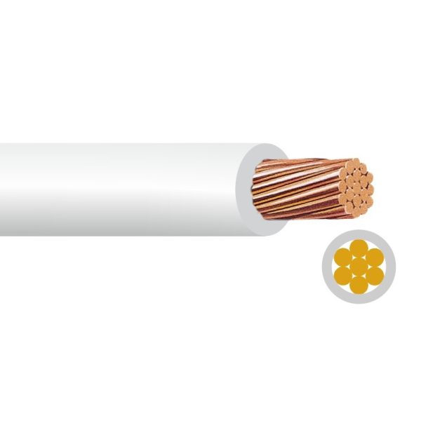 CABLE Cu AIS.LIBRE DE HALOGE. No.8 BLANCO FRETOX LSHF
