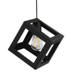 LAMPARA COLGANTE DECORATIVA NEGRA MATE GIZA 1 CUBO