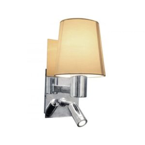 APLIQUE PARED PAREN CROMADO V/BEIGE