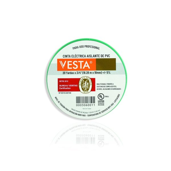 CINTA VESTA-AISLANTE X 15 MTS VERDE