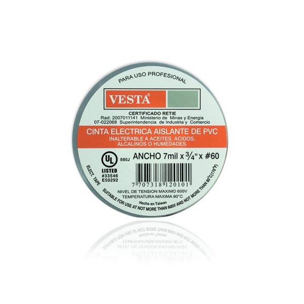 CINTA VESTA-AISLANTE X 15 MTS GRIS