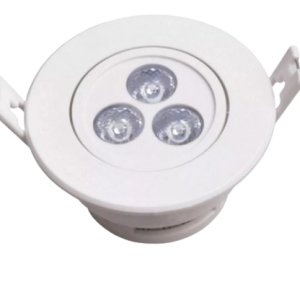 BALA LED INCRUS.REDONDO ARO BLANCO 3W (3X1W) L/BLANCA MULTIVOLTAGE- 30.000H