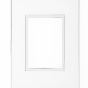 PLACA 4 X 2 PARA 3 MODULOS CUADRADO ESPEJO BLANCO