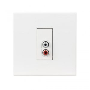 SALIDA AUDIO RCA 1 MODULO CUADRADO BLANCO