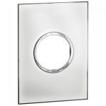 PLACA 4 X 2 PARA 2 MODULOS REDONDO ESPEJO BLANCO