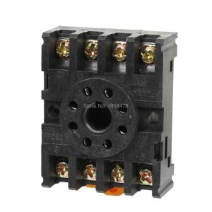 BASE DE 8 PINES MONTAJE EN RIEL DIN OMEGA/TORNILLOS