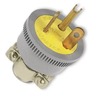 CLAVIJA BIFASICA PATA TRABADA CON POLO ATIERRA 20A 250V