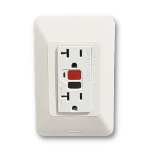 TOMACORRIENTE DUPLEX ( GFCI ) 2P+T PROTECCION DE FALLA A TIERRA 20A 127V